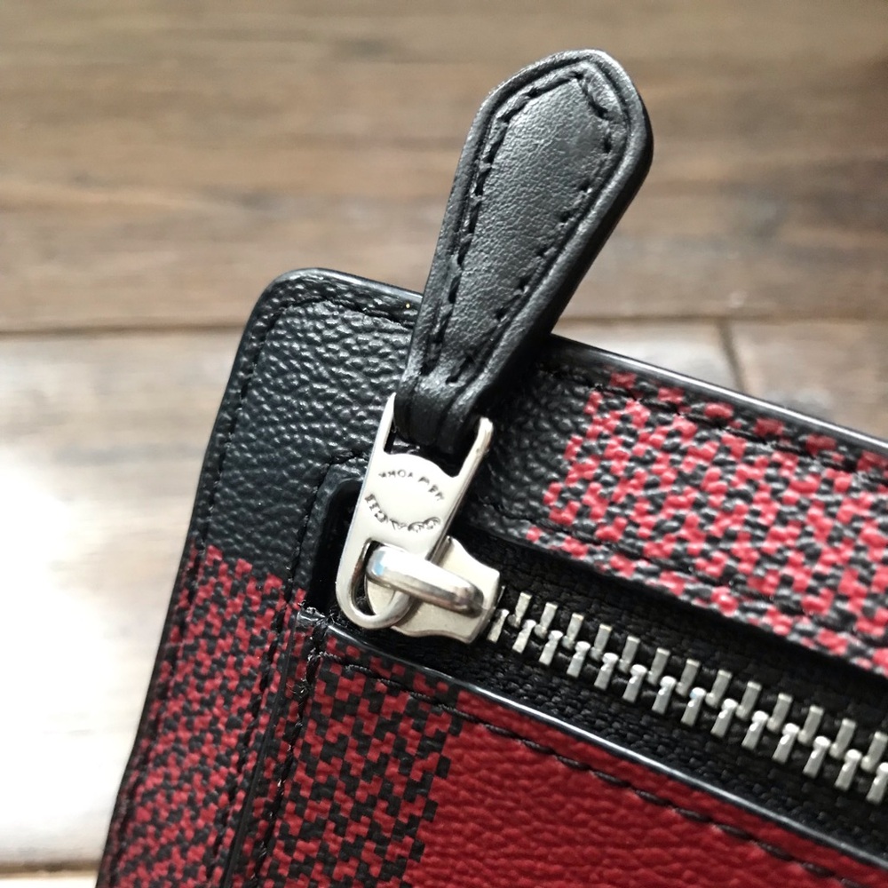 Coach Slim Snap Long Wallet, Buffalo Plaid Print, 7304 - Picture 3 of 12
